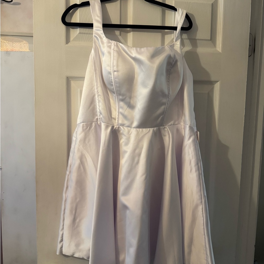 Amazon Women's White Satin Dress